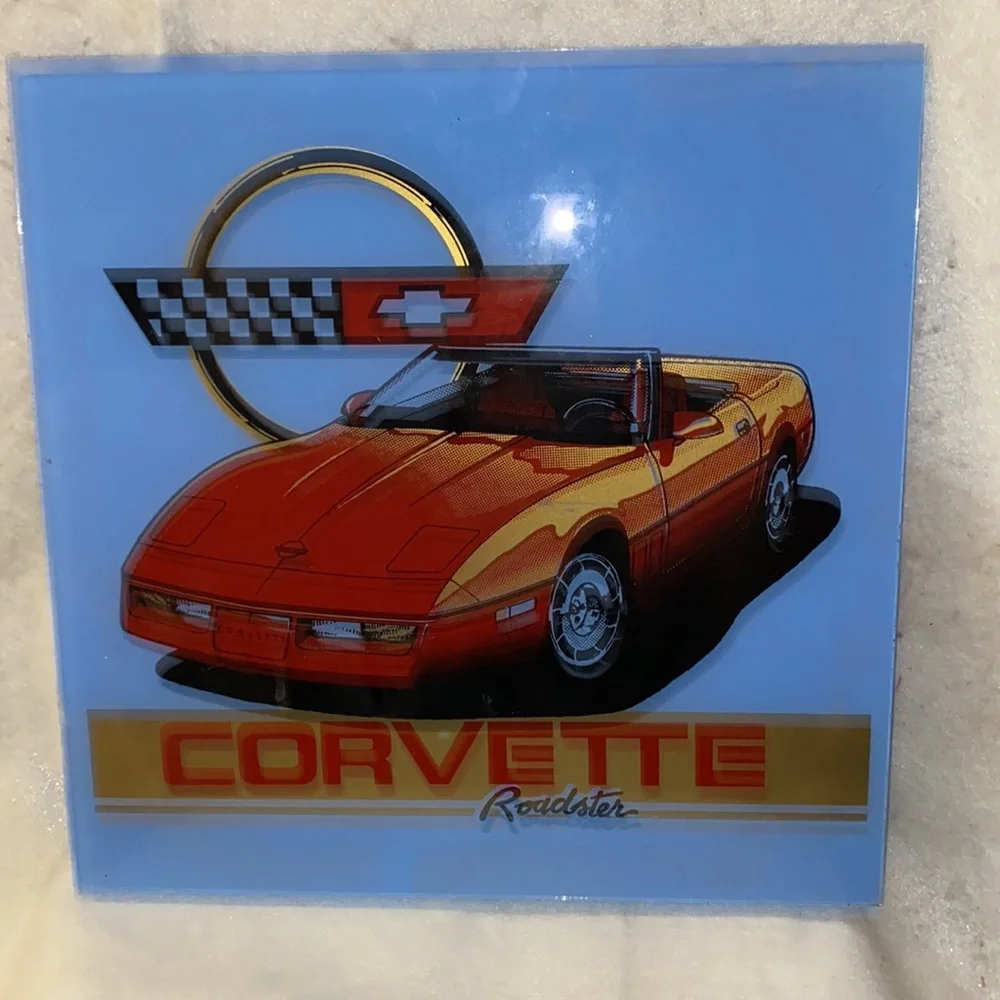Corvette Roadster Glass Wall Decor